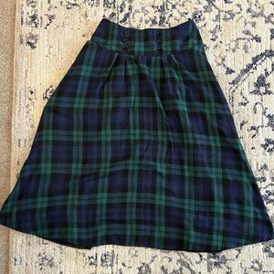 Plaid Green and Blue Women's Skirt